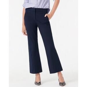 J. Crew Navy Cropped Wide-Leg Pants